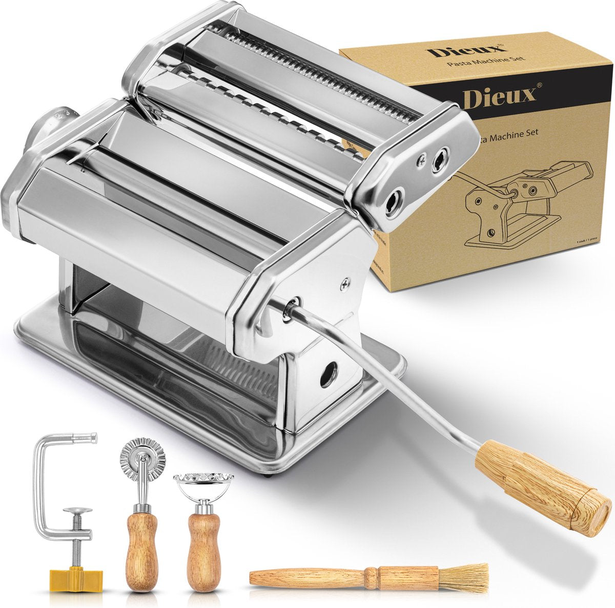 Dieux Pasta Machine Set — 4-Piece, Stainless Steel